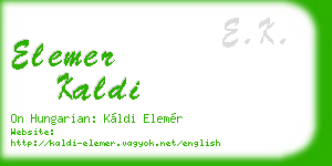 elemer kaldi business card