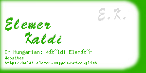 elemer kaldi business card